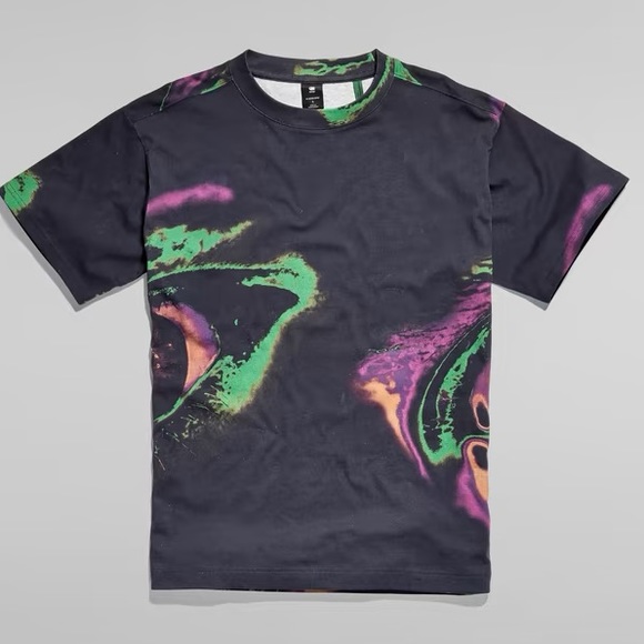 G-star Raw PRINTED BOXY U T-SHIRT indigo eye dye - Picture 3 of 4